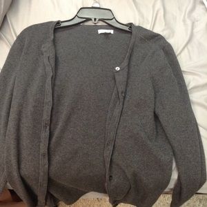 Soft Grey Button Up Cardigan